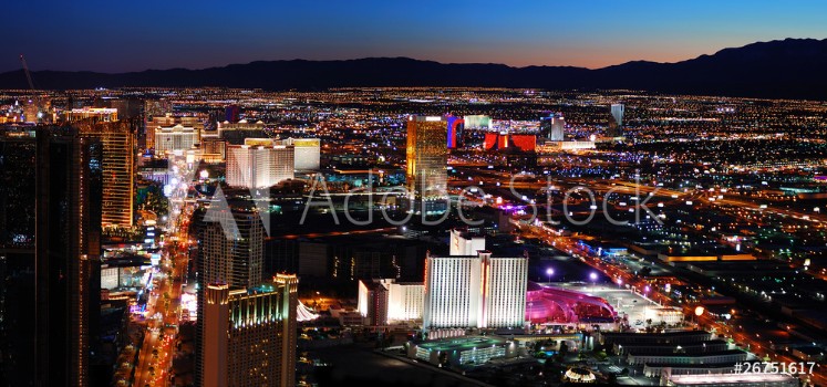Bild på Las Vegas skyline panorama at night